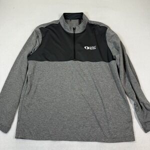 Adidas Men Lightweight Quarter Zip Pullover XL Gray Black Casual Golf Top united